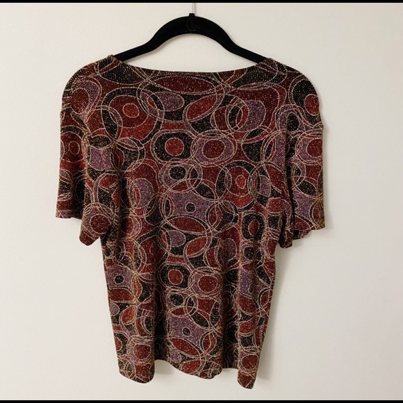 Impressions Lifestyle Shimmery Multicolored Top - Picture 3 of 4